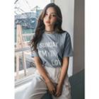 Shot-sleeve Lettering T-shirt