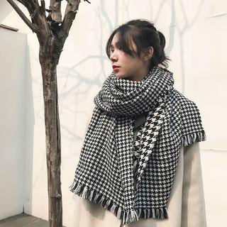 Houndstooth Reversible Scarf As Shown In Figure - One Size