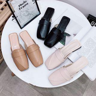 Loafer Block Heel Mules