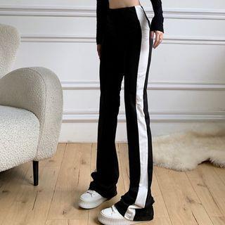High-waist Color Panel Flare Pants