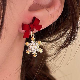 Bow Snowflake Drop Earring