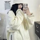 Fleece-lined Half-zip Pullover White - One Size