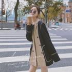 Double Breasted Striped Panel Blazer