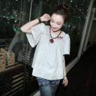 Short-sleeve Studded Blouse