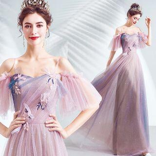 Cold Shoulder A-line Wedding Gown
