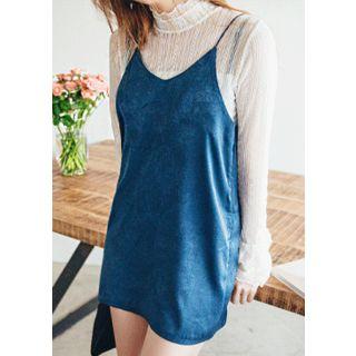 Spaghetti-strap Satin Mini Dress