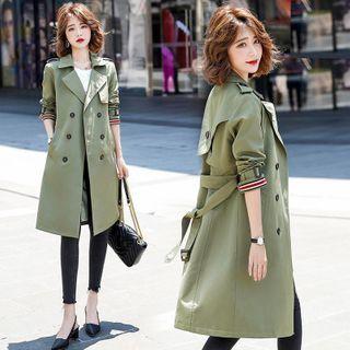 Double Breasted Sashed Trench Coat