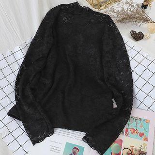 High-neck Lace Cutout Top
