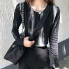 Splatter Print Long-sleeve Top