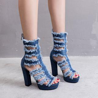 Platform Block Heel High-top Sandals