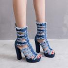 Platform Block Heel High-top Sandals