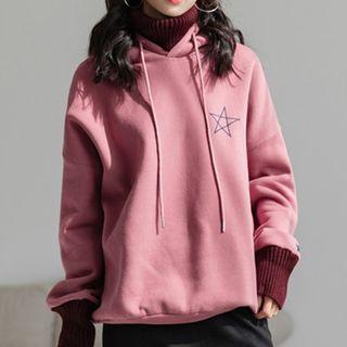 Mock Two-piece Star Print Hoodie