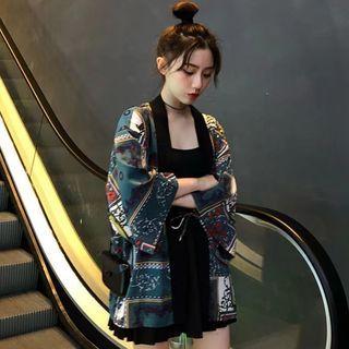 Print Tie-strap Jacket