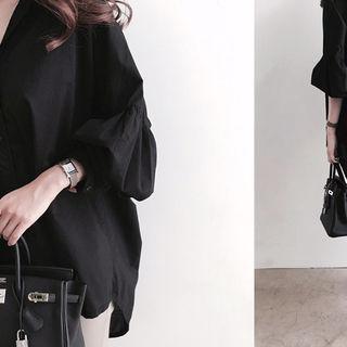 Puff-sleeve Loose-fit Shirt