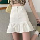 High-waist Ruffle A-line Fish Tail Miniskirt