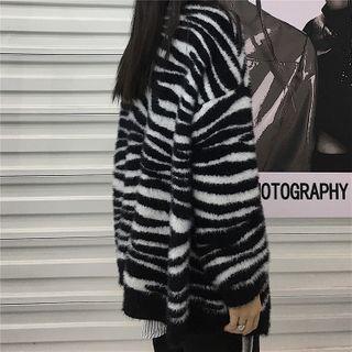 Zebra Print Cardigan Zebra Print - Black & White - One Size