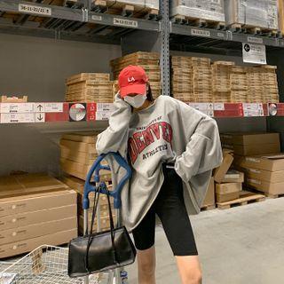 Letter Frayed Oversized Sweatshirt