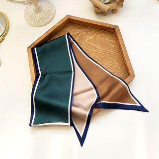 Color Panel Satin Narrow Scarf