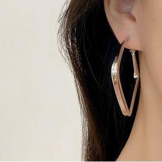 Square Alloy Earring 1 Pair - Silver - One Size