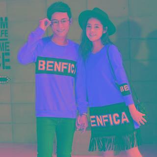 Couple Matching Lettering Knit Sweatshirt / Dress