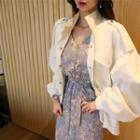 Epaulette-shoulder Lace-trim Parka