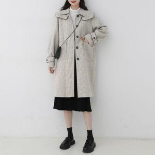 Sailor Collar Wool Coat As Shown In Figure - One Size