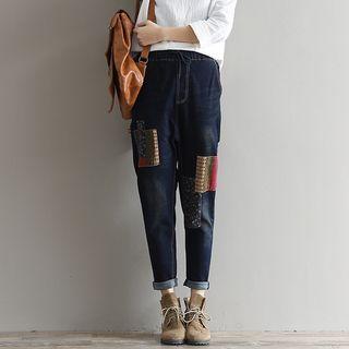 Patchwork Tapered Jeans
