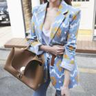 Notched-lapel Slim-fit Pattern Blazer