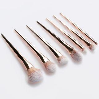 Set: Makeup Brush T-07-071 - 7 Pcs - Handle - Gold - One Size
