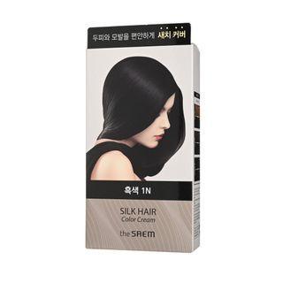 The Saem - Silk Hair Color Cream Gray Hair Cover - 4 Colors #1n Black