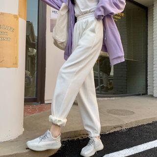 Fleece High-waist Wide-leg Sports Pants