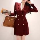 Long-sleeve Double Breasted Mini Dress