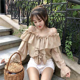 Cold-shoulder Bell-sleeve Top