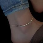 Cube Sterling Silver Anklet Silver - One Size
