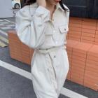 Corduroy Cargo Jumpsuit Almond - One Size
