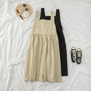 Shirred Plain Jumper Dress