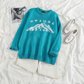 Lettering Sweater / Straight Fit Jeans