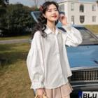 Drop-shoulder Shirt White - One Size