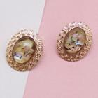 Retro Oval Shell Bead Earring 1 Pair - As Shown In Figure - One Size