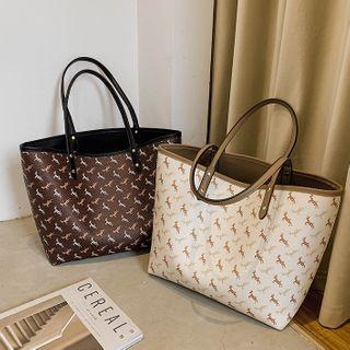 Printed Tote Bag With Zip Pouch