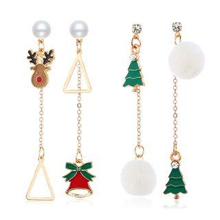 Non-matching Alloy Christmas Dangle Earring