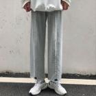 Plain Panel Straight-cut Pants