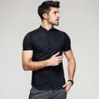 Stand-collar Slim-fit Shirt