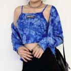 Dye Print Cropped Camisole / Long-sleeve T-shirt