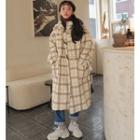 Plaid Woolen Coat As Shown In Figure - One Size