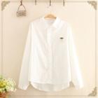 Cherry Brooch Long-sleeve Shirt