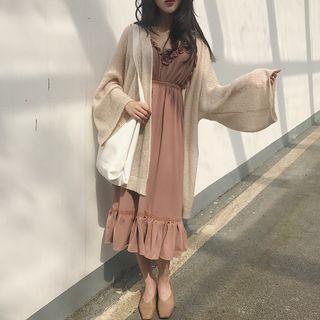 Spaghetti Strap Chiffon Midi A-line Dress