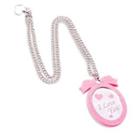 Pink Glitter Sweet Heart Pendant Necklace