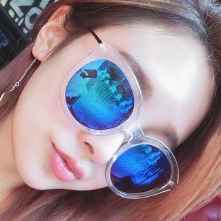 Mirrored Transparent Frame Sunglasses