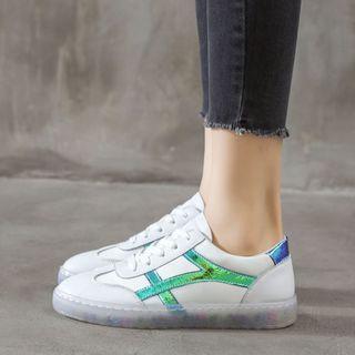 Iridescent Striped Sneakers